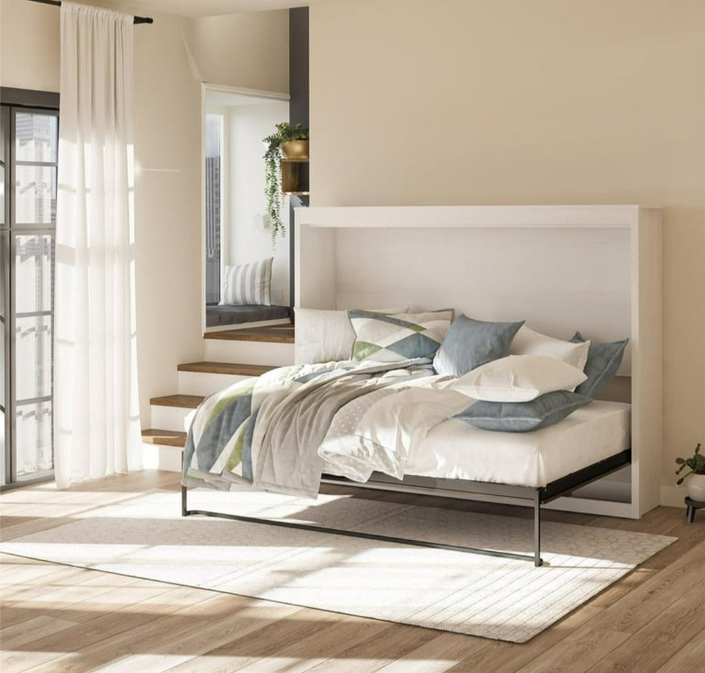 Full / Double Size Murphy Wall Bed In Ivory Oak Finish New In Box Hidabed Daybed Mattress Not Inc Bedroom Furniture