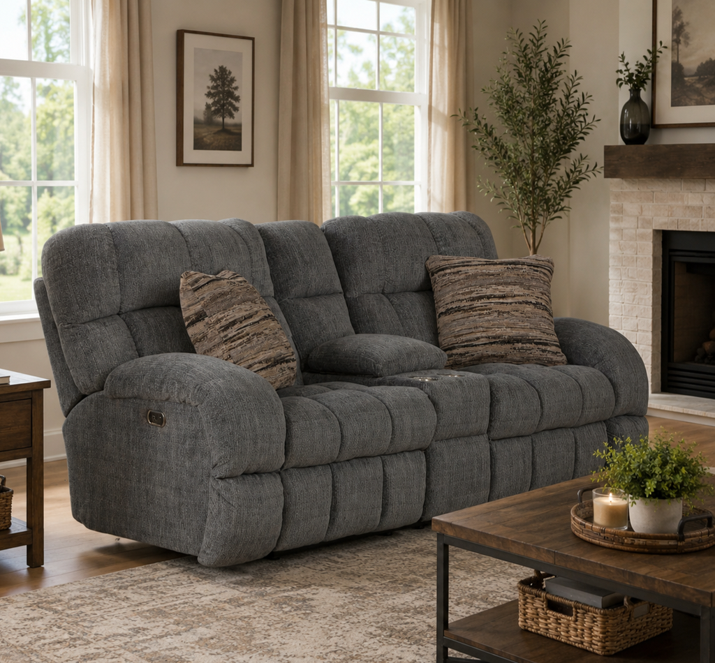 86" Power Reclining Loveseat Sofa With USB Brand New Includes Centre Storage Console Brand New Fully Assembled