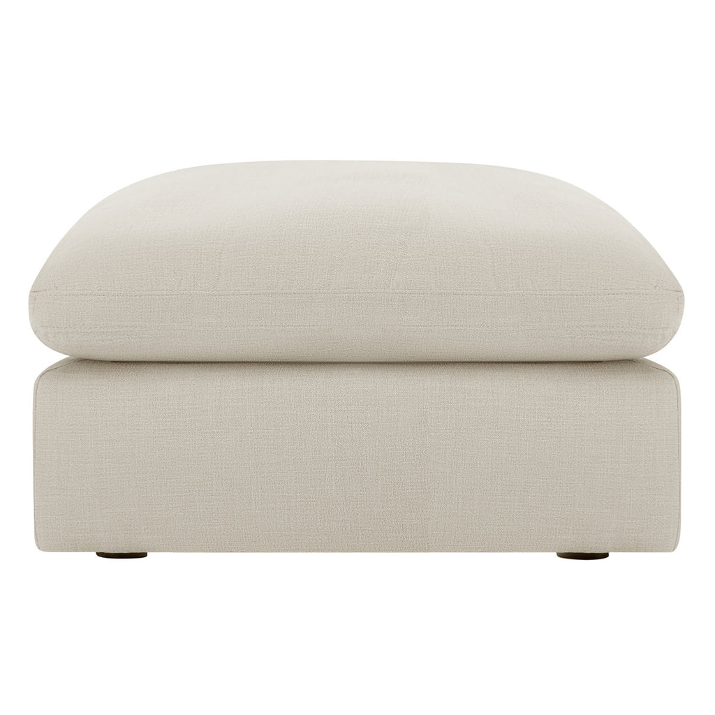 39" Natural Linen Ottoman Pouf Coffee Table Footstool Designer Mid Century Modern Quality Furniture Durable