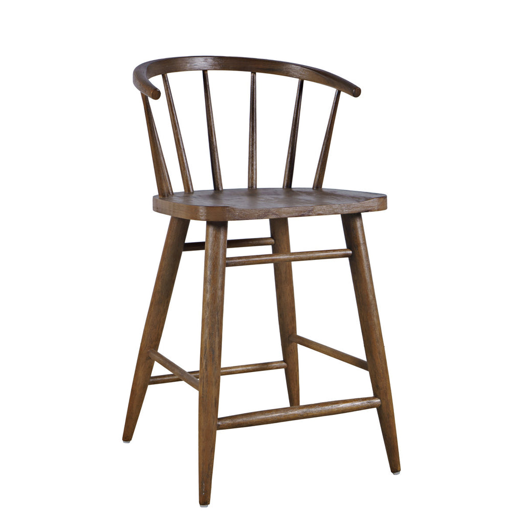 Chestnut Finished Dining Kitchen Shaker Chair Bar Stool Counter Height Spindle Back New Assembled Home Furniture Durable Quality