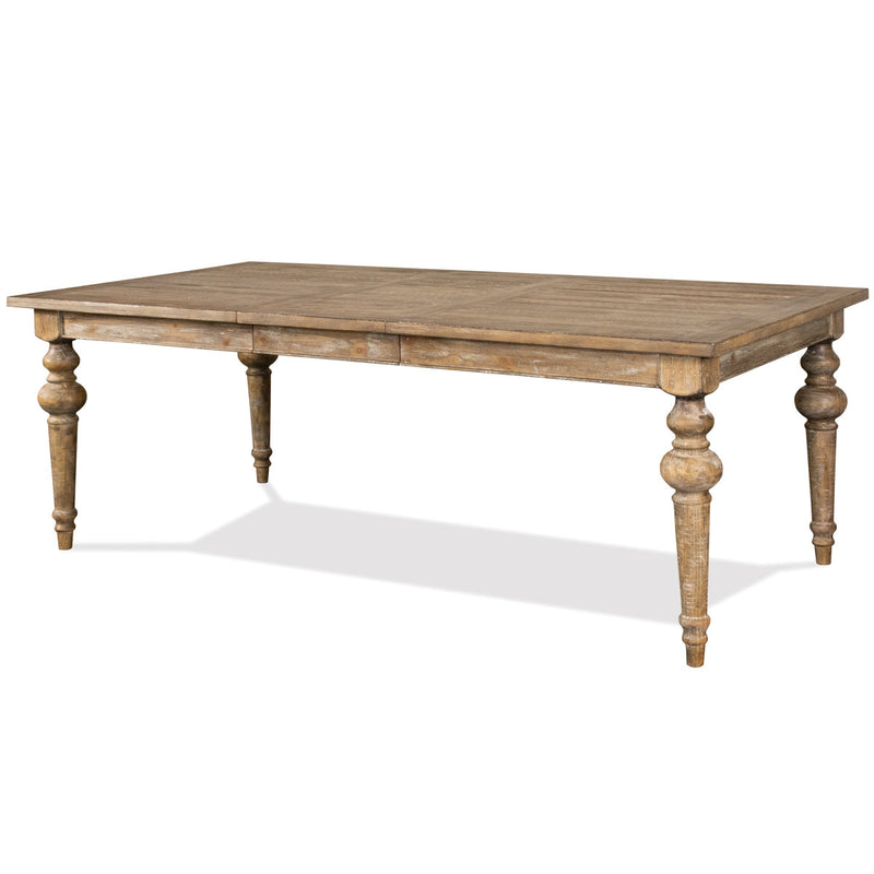 Rectangular Extendable Dining Kitchen Table Solid Pine Wood New In Box Snowy Desert Finish Durable