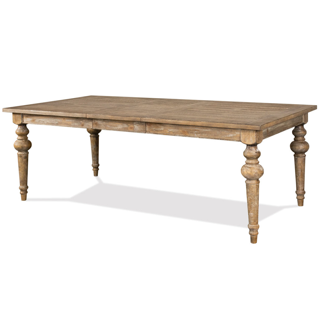 Rectangular Extendable Dining Kitchen Table Solid Pine Wood New In Box Snowy Desert Finish Durable