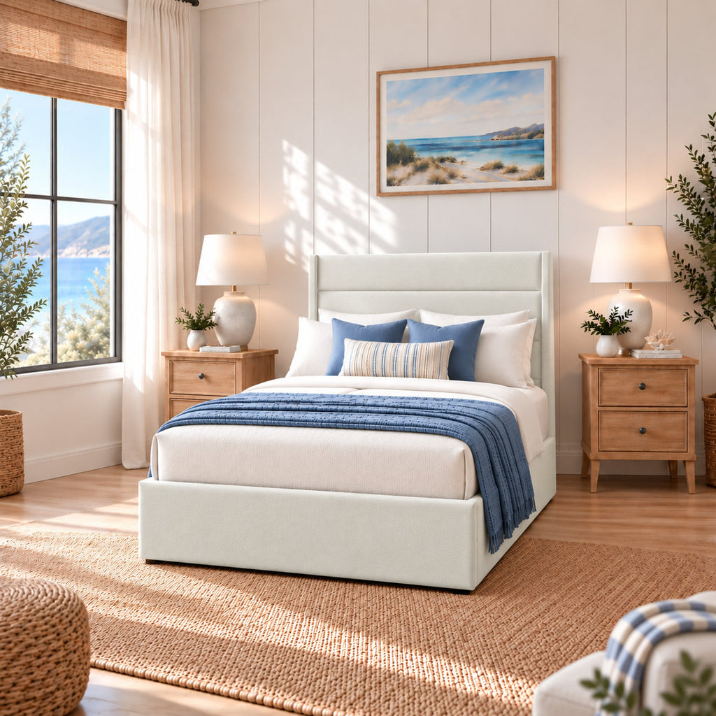Modern Tufted Upholstered Storage Bed Frame New Twin Size Velvet Bedroom Furniture Cream In Color Wingback Design