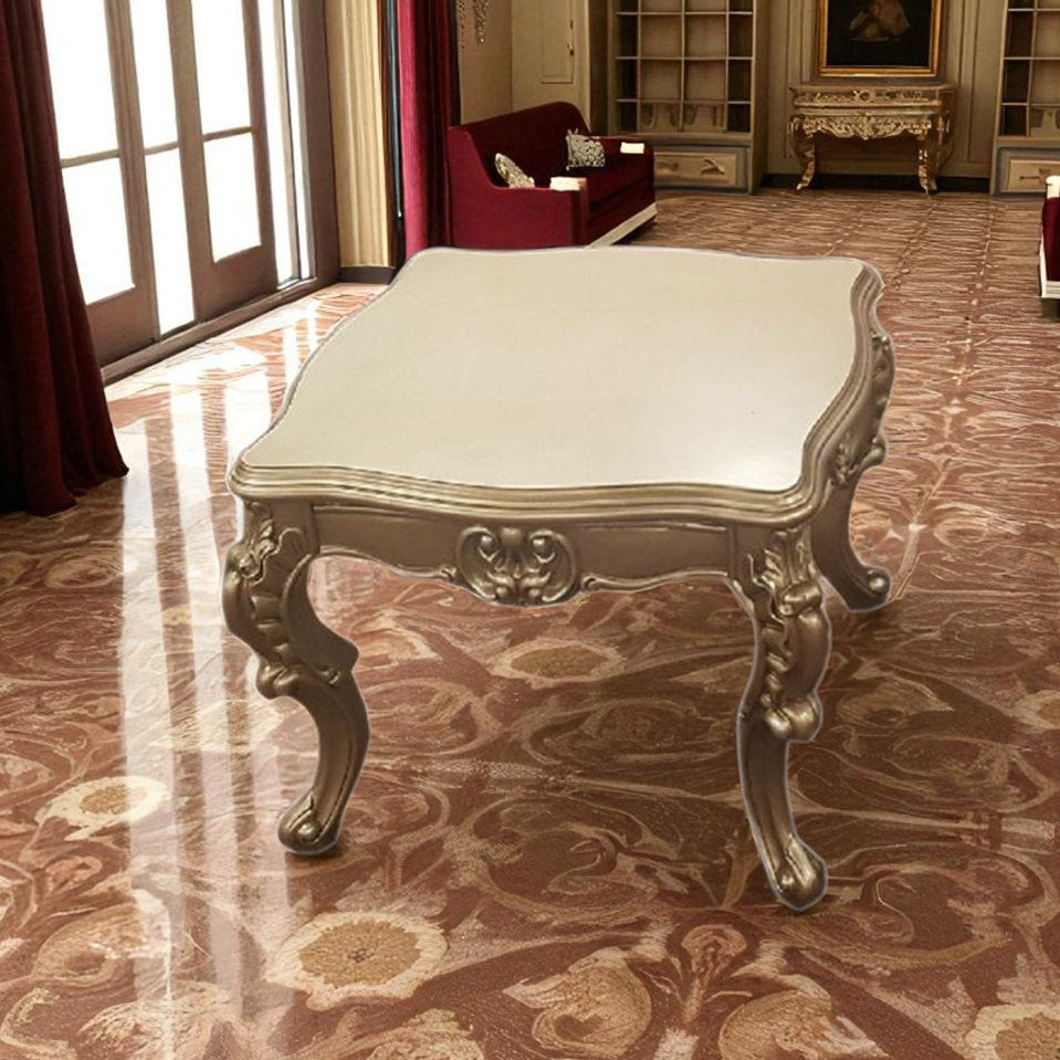Beautiful Solid End Side Table Ornate Detailing New Durable Quality Antique Gold Finish Furniture Decor